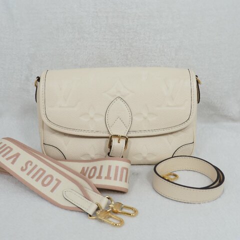 Louis Vuitton Diane 奶白色織帶 RFID