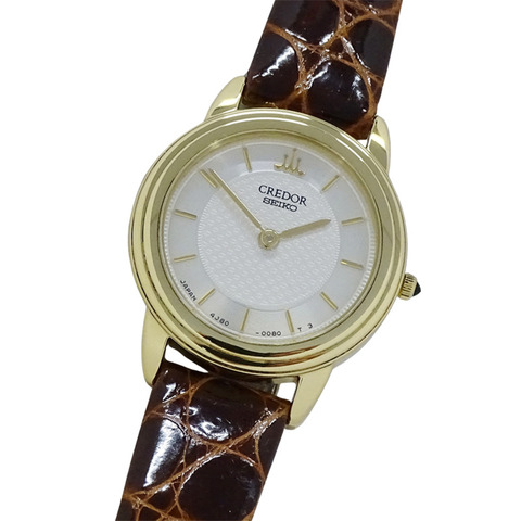 精工 Credor 4J80-0060 GTAW012 女士腕錶，品牌，石英機芯，18K 金錶帶，金色