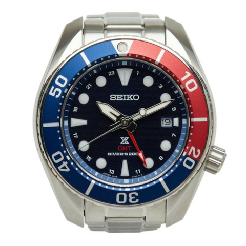 精工 Prospex GMT 腕錶 5K65-0AA0 太陽能黑色錶盤不鏽鋼男士腕錶