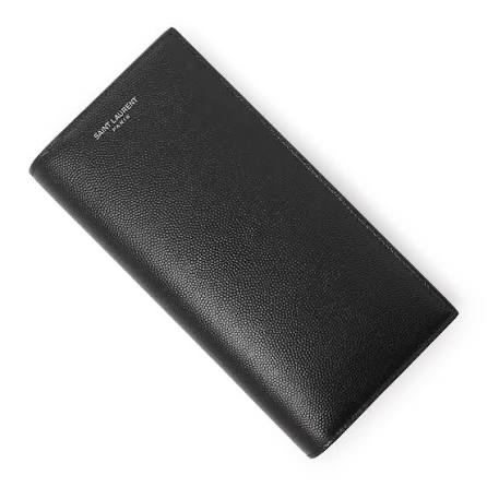 Saint Laurent YSL 燙字顆粒牛皮長夾