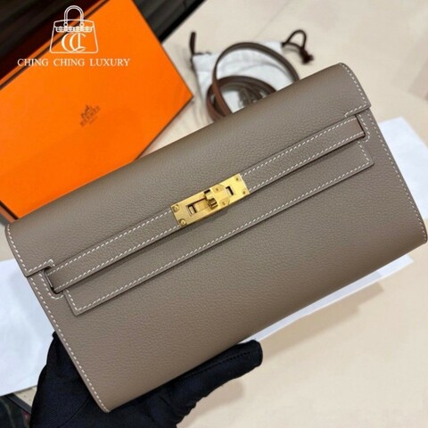 🌈Hermes🧡Kelly to go🧡大象灰金扣🌈全新有盒🌟Stamp K🌟Evercolor皮🌟kellytogo🌟kelly🌟愛馬仕🌟