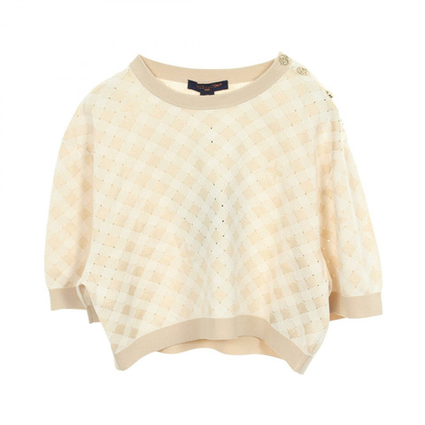 路易威登 (LOUIS VUITTON) 格紋短針織衫 RW242WW MUS FRKS23 人造絲 #XS