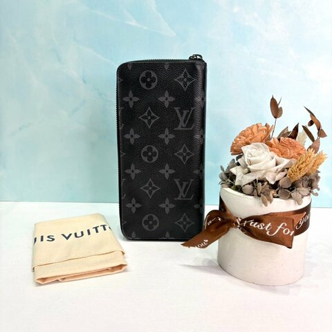LV Monogram Eclipse黑灰拉鍊長夾