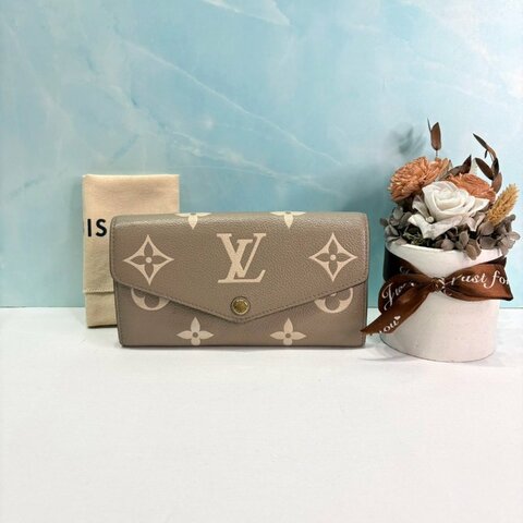 LV Sarah斑鳩灰雙色信封式翻蓋長夾