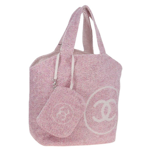 香奈兒 (CHANEL) Big Coco 沙灘包毛巾組 粉紅 CC 正品 200851SAM