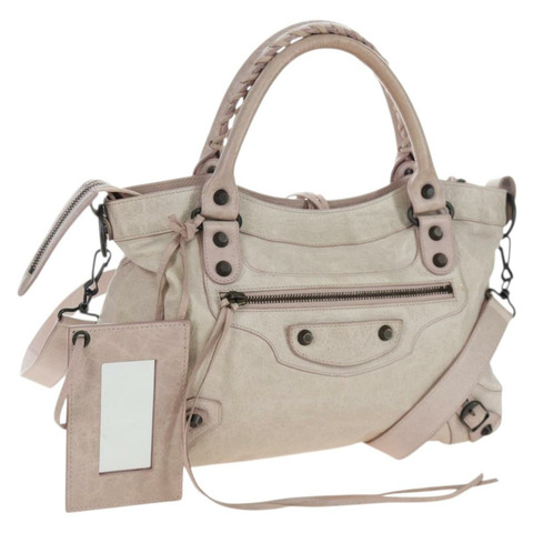 BALENCIAGA The Town 手提包 皮革 兩用 粉紅色 240579 正品 200558M