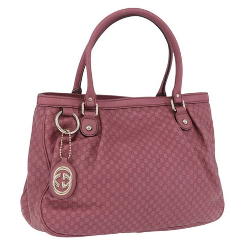GUCCI GG帆布Guccissima托特包 皮革 粉紅色 金 296835 正品 200972V