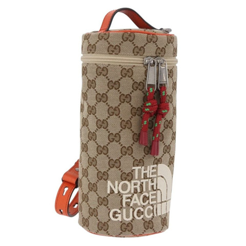 GUCCI GG帆布包 THE NORTH FACE 聯名款 米色 679760 正品 200541V