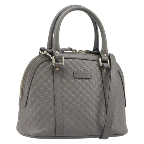GUCCI Micro GuccissimaGG 手提包 皮革 奧特萊斯 兩用 灰色 449654 正品 202614V
