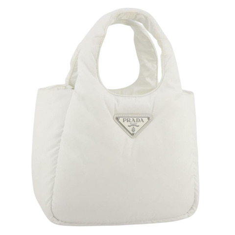 PRADA 尼龍白色手提包 正品 204869A