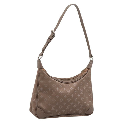 路易威登 Monogram Satin Little Boulogne 手提包 米色 M92143 正品 BA15499A