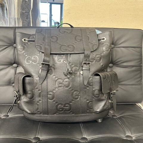 古馳/Gucci  黑色超級雙G皮革