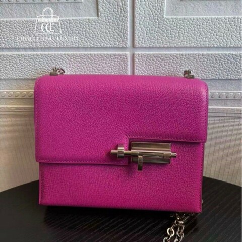 🌈Hermes🩷Mini Verrou🩷L3玫瑰紫銀扣🌈99新閑置🌈山羊皮🌟貼膜在🌟miniverrou🌟verrou🌟愛馬仕🌟