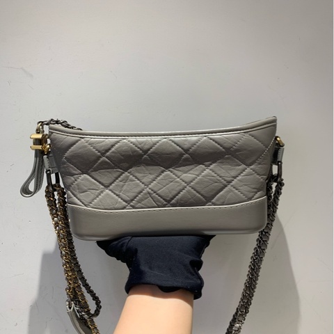 CHANEL香奈兒流浪包復古鏈條大象灰 水泥灰 灰色 流浪 小號 gabrielle