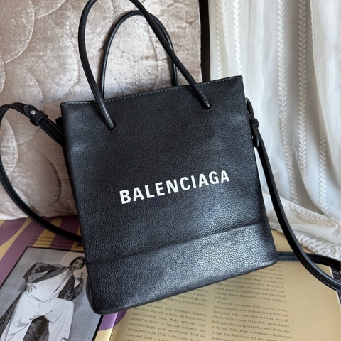 巴黎世家 Balenciaga 黑色皮革 托特包 手提包 斜背包