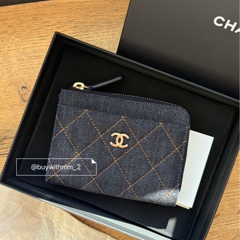 💎全新 Chanel單寧牛仔 L型錢包/零錢包/卡包