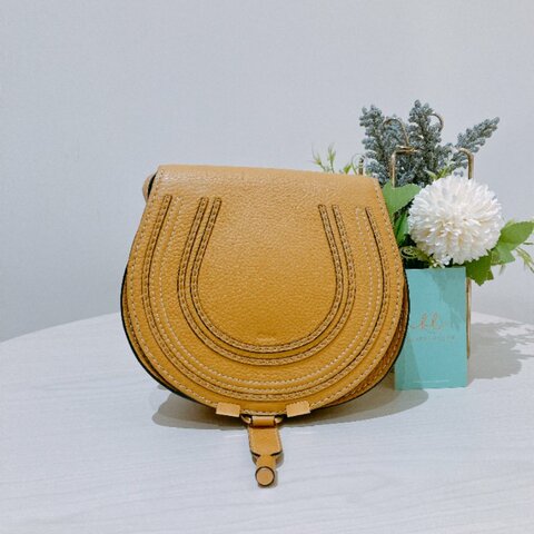 TK2159	Chloe 蔻依小號翻蓋式兩用包包 Marcie Small Crossbody Bag Calfskin Yellow X GHW