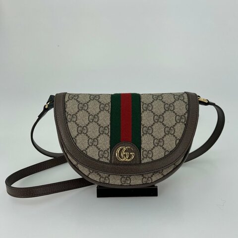全新品 GUCCI 757309 老花半月包