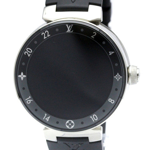 路易威登 Tambour Horizon 精鋼橡膠石英男士腕錶 QA050Z 拋光
