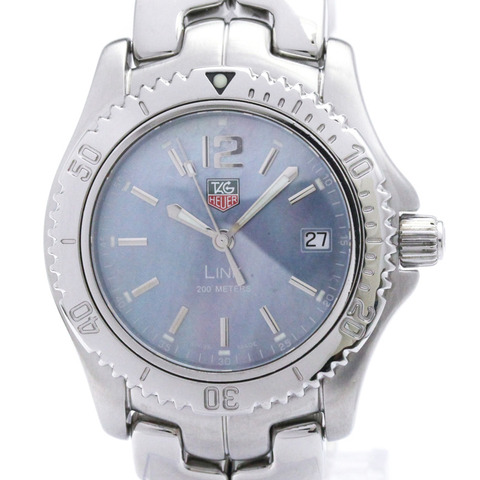 TAG HEUER 豪雅 Link 系列藍色珍珠母貝錶盤精鋼石英女錶 WT121L 拋光