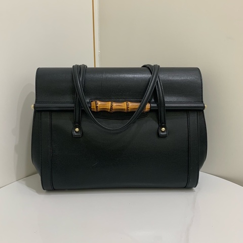 古馳/Gucci 黑色竹節款  手提包  成色：98新