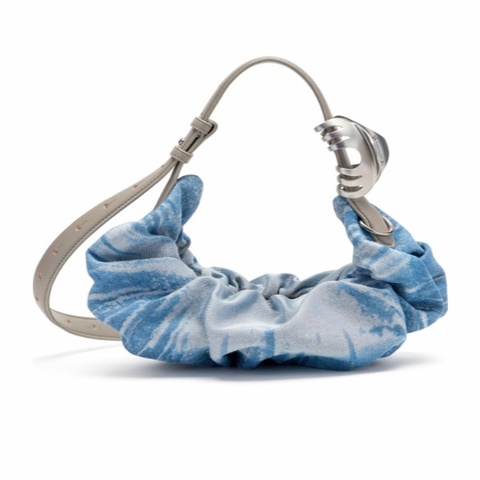 Diesel 女士 Grab-D牛仔布褶皺單肩包均碼碼30cm*10cm*26cm