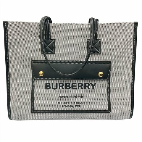 BURBERRY 博柏利 Freya 帆布/皮革 托特包