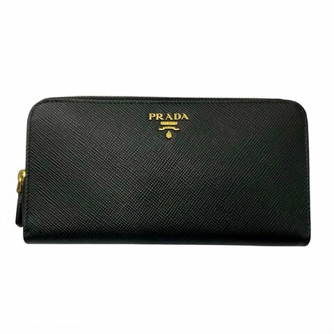 PRADA 普拉達 黑色 長款 拉鍊銀包