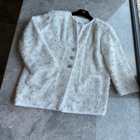 Chanel19年沙滩系列白银亮片外套fr38~~