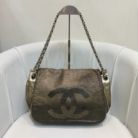 CHANEL 中古漸變網眼Flap Bag XB736