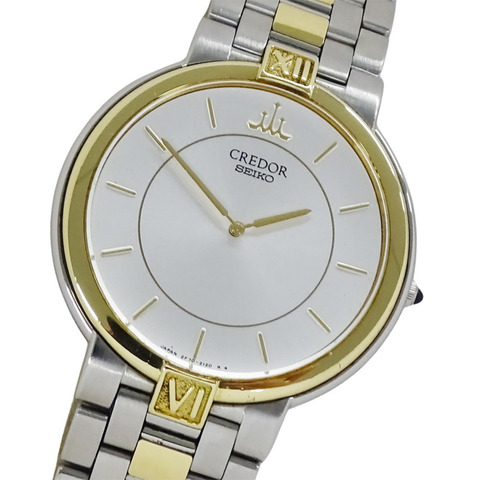 精工 Credor 2F70-0640 男士腕錶，品牌：精工，石英機芯，不鏽鋼錶殼，18K金錶圈