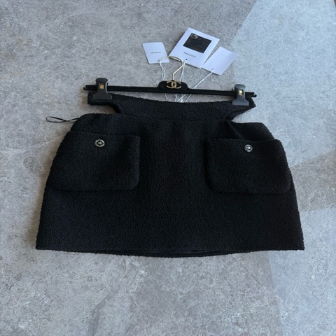 Chanel22S黑色露腰半裙fr36~~