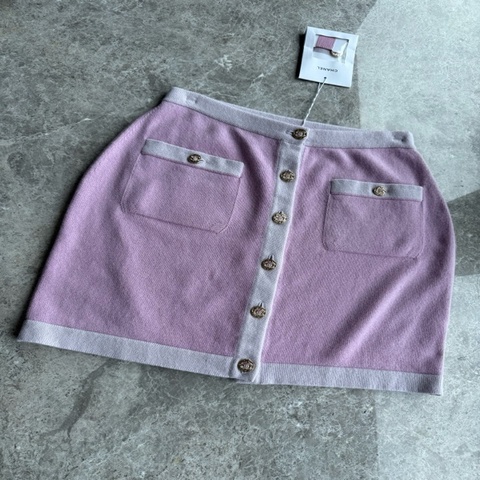 Chanel23s紫色针织半裙fr38~~