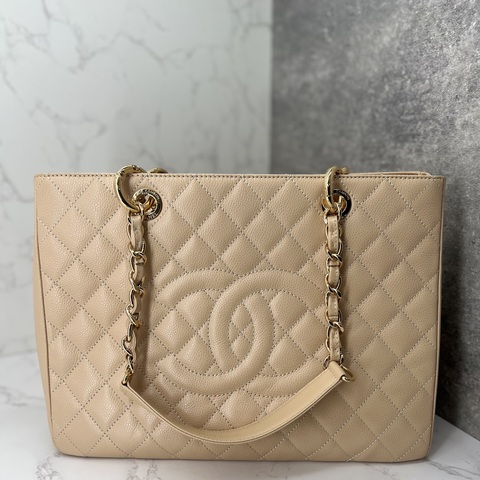 香緹國際精品 CHANEL GST Grand Shopping Tote 系列 奶茶 肩背包 877
