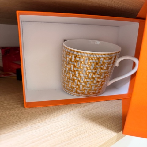 HERMES Paris Mosaique Au 24 金馬克杯 300 毫升 026031P 瓷餐俱全新帶盒