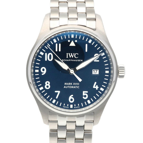 IWC Schaffhausen 飛行員腕錶 Mark 18 腕錶，不鏽鋼，IW327016，自動上鍊，翻新，拋光，男士腕錶。