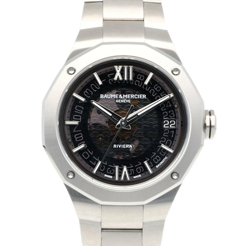 名士 (Baume & Mercier) Evilera 系列腕錶，不銹鋼材質，型號 65928，自動上鍊，已翻新，男士 100 米防水 Baumatic 系列