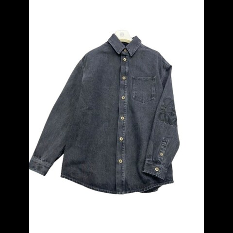Loewe 丹寧 Anagram 夾克襯衫 黑色 48碼 M