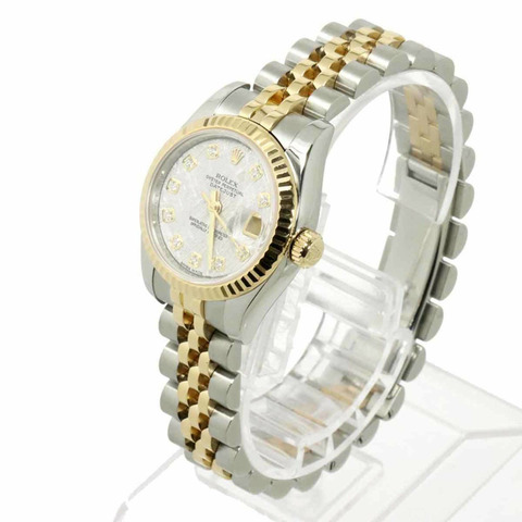 勞力士 ROLEX 179173G Datejust V 字頭輪盤系列 10 鑽隕石女錶 18K 黃金自動上鍊