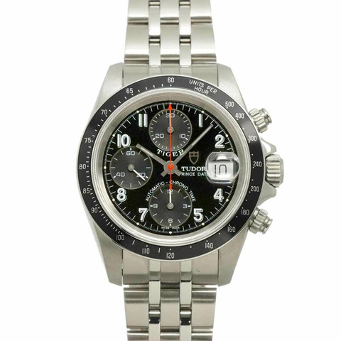 帝舵 Chronotime Tiger 79260 男士腕錶，日期顯示，黑色錶盤，自動機械機芯