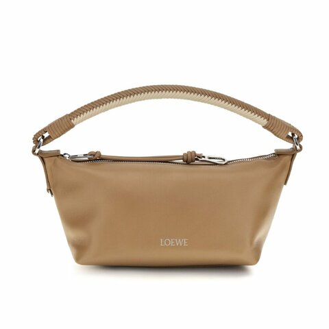 【LOEWE 羅威】Mini Cala 迷你 柔軟納帕小羊皮 手提 肩背包 斜背包 摩卡色 米色