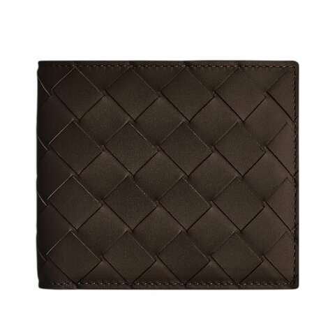 【BOTTEGA VENETA 寶緹嘉】BV Intrecciato Bi-Fold 牛皮 經典編織 短夾 零錢包 卡夾皮夾 深巧克力色 749412