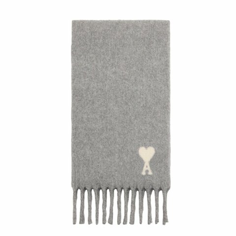 【AMI PARIS】Ami de Coeur Scarf 羊毛 圍巾 灰色 USF673.AW0004.095