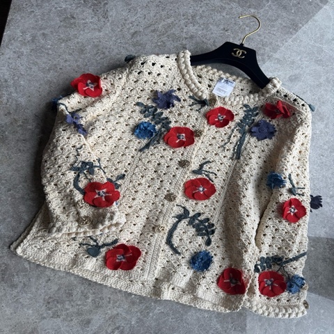 Chanel10年农场系列花朵针织开衫fr42~~