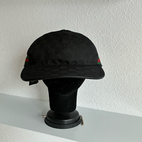 Gucci 黑色紅綠織布棒球帽🧢L