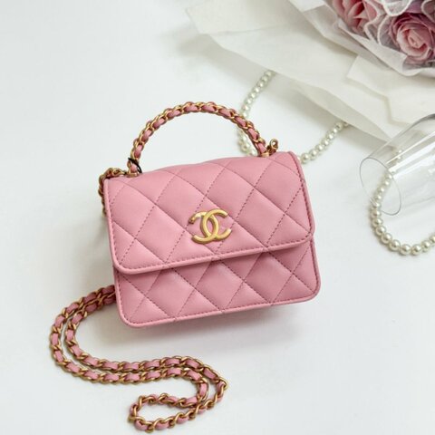 CHANEL Mini Handle 鍊條翻蓋包 芯片款