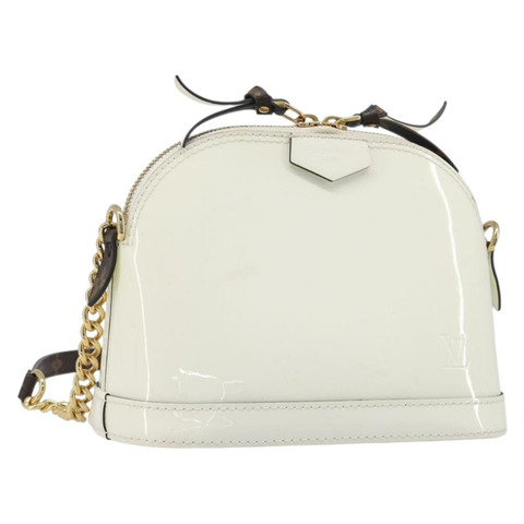 路易威登 Monogram Vernis Miroir Alma 迷你包 雪白 M52749 LV 正品 LN166V