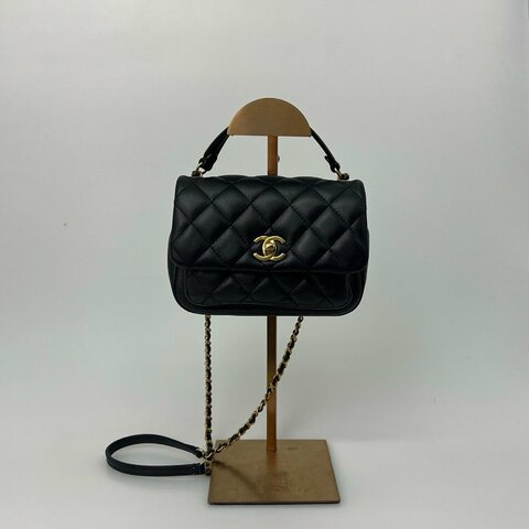 CHANEL 黑 羊皮 郵差包 AS1226/保卡款28開