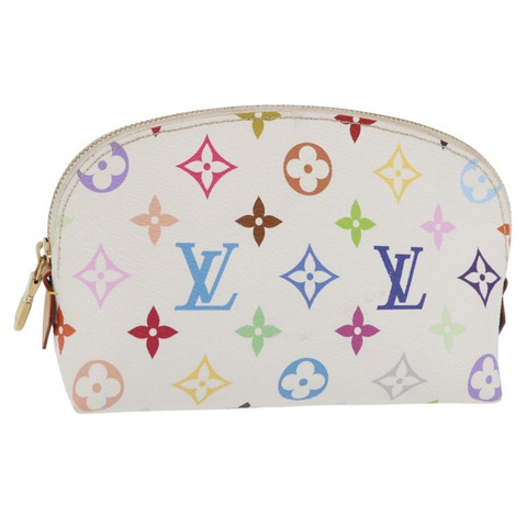 路易威登 Monogram Multicolor Pochette Cosmetic PM 白色 M47354 Auth mr3050V