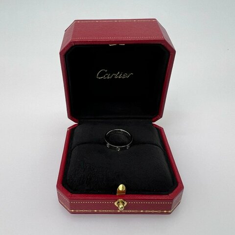 CARTIER   白金細版無鑽LOVE戒指 #50
